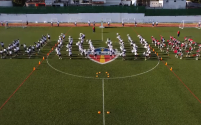 Tabla rítmica en la Mini Olimpiada de Primaria.